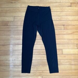 Alo Yoga Womens Black Ribbed High Waisted Leggings Full Length Slim Fit Active